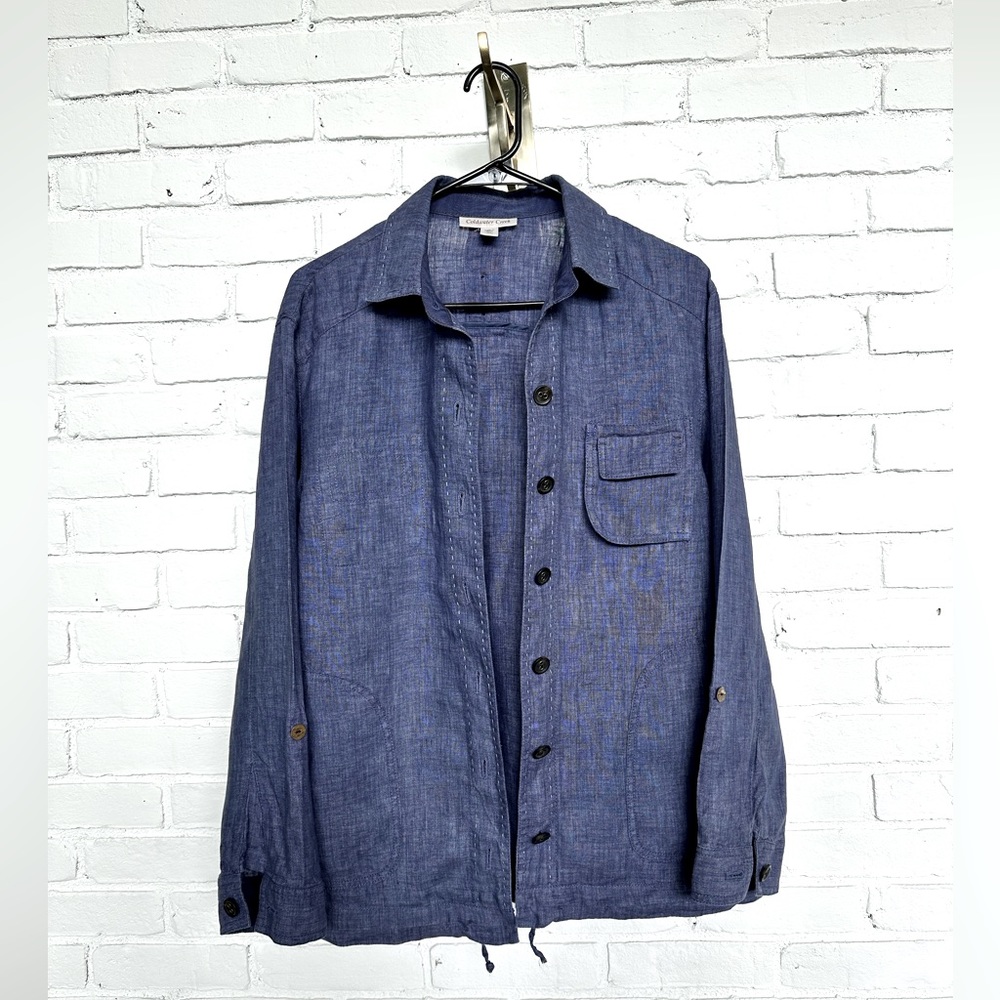 Coldwater Creek linen button-up chambray colored shirt/jacket. Size M.